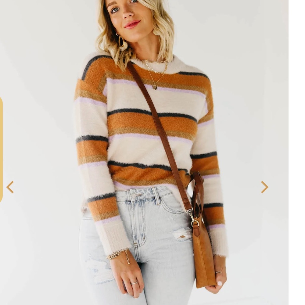 NWT Fuzzy Striped Sweater